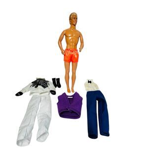 Vintage Ken Doll Western Stampin Shirt Boots Bow Tie Outfit Vest Swim Mattel